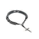 Pulseira terco hematita com fecho - 4mm