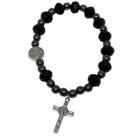 Pulseira Terço Hematita São Bento e Cruz