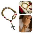 Pulseira Terço Nossa Senhora Madeira Imbuia 4 mm