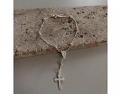 Pulseira Terço Prata 925 com Cruz