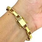 Pulseira Tijolinho 8mm Fecho Gaveta Banhado a Ouro 18K