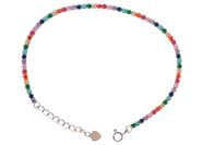 Pulseira Toda Cravejada Zirconia Colorida 2mm + Extensor