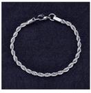 Pulseira Trançada cordão Baiano Prata em Aço inox