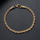 Pulseira Trançada Cordão Torcido 4mm Aço Inox 316l Gold Pulseira Trançada Cordão Torcido 4mm Aço Inox 316l Gold