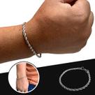 Pulseira Trançado Baiano 4mm Masculino Aço Inox Legitimo Pulseira Trançado Baiano 4mm Masculino Aço Inox Legitimo