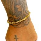 Pulseira Trançado Baiano 4mm Masculino Banhada Ouro 18k