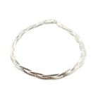 Pulseira Transada Feminina Prata 925 18 Cm 3 Fios