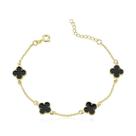 Pulseira Trevo de Quatro Folhas Folheada a Ouro 18k Pulseira Trevo de Quatro Folhas Folheada a Ouro 18k