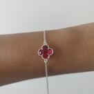 Pulseira Trevo Feminina Prata 925, acompanha Certificado de Garantia Pulseira Trevo Feminina Prata 925, acompanha Certificado de Garantia