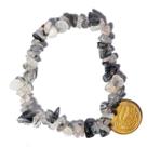 Pulseira Turmalina Preta No Quartzo Fibra de Silicone