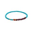 Pulseira turquesa e roxa com miçangas de areia para mulheres