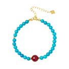 Pulseira turquesa e roxa com miçangas de areia para mulheres