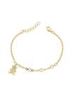 Pulseira Ursinho com Pérola Infantil Banho de Ouro 18K