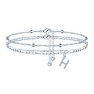 Pulseira Ursteel Silver Ankle Chain H Initial Adjustable 8.5"