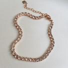 Pulseira Veneziana 17cm Riviera Cristal - Ouro rosé