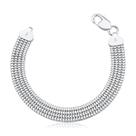 Pulseira Veneziana De Prata 925 Esteira Grossa
