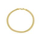 Pulseira Veneziana Dupla Feminina 18cm Ouro 18k Maciça