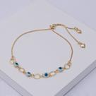 Pulseira Veneziana Folheada a Ouro com Olho Grego Pulseira Veneziana Folheada a Ouro com Olho Grego