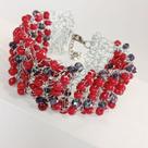 Pulseira Vermelha Feminina Bracelete vermelho de Cristais Pulseira Vermelha Feminina Bracelete vermelho de Cristais