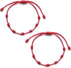 Pulseira Vermelha Kabbalah 7 Nós Proteção kit c/02 pulseiras 7 nós pulseira da sorte Pulseira vermelha no pulso