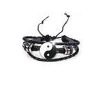 Pulseira Yin Yang Preto e Branco Taoísmo Zen Budismo Unissex Ajustável