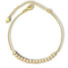 Pulseira Zirconia Navete Banhada a Ouro 18k Semijoia