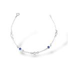 Pulseira Zircônia Safira 18 cm - Prata 925 - Elo Português