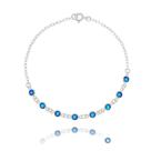 Pulseira zircônias redondas azul royal 19cm em Prata 925
