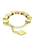 PulseiraFeminino Elos Com Pingente Banho Ouro 1317 PulseiraFeminino Elos Com Pingente Banho Ouro 1317
