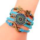 Pulseiras Boho Chic Conjunto Kit Mix Flor de Lótus Cor Azul - Pulseiras Boho Chic Conjunto Kit Mix Flor de Lótus Cor Azul -