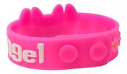 Pulseiras Bracelete De Borracha Lilo Stitch E Angel Na Cor Rosa