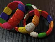 Pulseiras Braceletes Pedra Howlita Coloridas Pulseiras Braceletes Pedra Howlita Coloridas