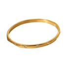 Pulseiras De Aço Inoxidável Douradas Empilháveis Para Mulheres Com Zircônia Incrustada, Joias À Pulseiras De Aço Inoxidável Douradas Empilháveis Para Mulheres Com Zircônia Incrustada, Joias À