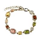 Pulseiras De Cadeia Ajustáveis Com Zircônia Colorida Para Mulheres, Joias De Mão Modernas Pulseiras De Cadeia Ajustáveis Com Zircônia Colorida Para Mulheres, Joias De Mão Modernas
