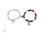 Pulseiras De Casal Com Pingente De Aranha Em Formato De Coração, 2 Peças, Elásticas, Joias Modernas