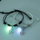 Pulseiras de Casal com Pingentes Estrela, Gato, Coração, Cruz, Flor e Chave Unissex