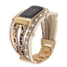 Pulseiras de couro compatíveis com Fitbit Charge 6/Charge 5 para mulheres