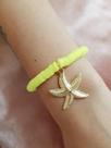 Pulseiras de discos amarelo Neon Conchas Estrela do Mar