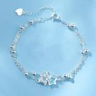 Pulseiras De Estrelas Prateadas Para Mulheres, Joias Delicadas E Modernas Coreanas, Presentes Para