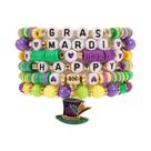 Pulseiras De Glitter Para Mulheres, Mardi Gras, Roxas E Verdes, Com Charme De Flor De Lis, Estilo