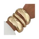 Pulseiras De Metal Brilhante Estilo Punk Hip Hop Para Mulheres, Conjunto De 3 Peças, Braceletes
