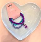Pulseiras de Miçanga Infantil Copinho de Suco de Uva (conjunto com três pulseiras)