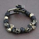 Pulseiras De Paracord Ajustáveis Com Crânio Gótico Punk Rock Joias Modernas Com Pingente De