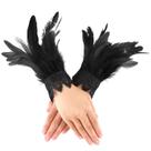 Pulseiras de penas, pulseiras de renda floral e asas para mulheres