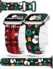 Pulseiras de relógio AYCQ Christmas Silicone Apple Watch 38-49 mm, pacote com 2