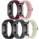 Pulseiras de relógio Buckood Elastic Nylon Fitbit Charge 6/5, pacote com 5