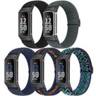 Pulseiras de relógio Buckood Elastic Nylon Fitbit Charge 6/5, pacote com 5