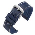Pulseiras de relógio com fundo de borracha de nylon Watchdives para homens 22 mm azuis