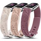 Pulseiras de relógio Minyee com gravura floral Fitbit Luxe, pacote com 3 mulheres