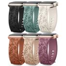 Pulseiras de relógio SNBLK com gravação floral Apple, pacote com 6, 38 mm a 49 mm